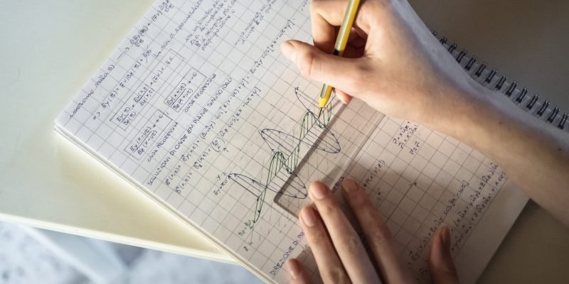 student solving math problem